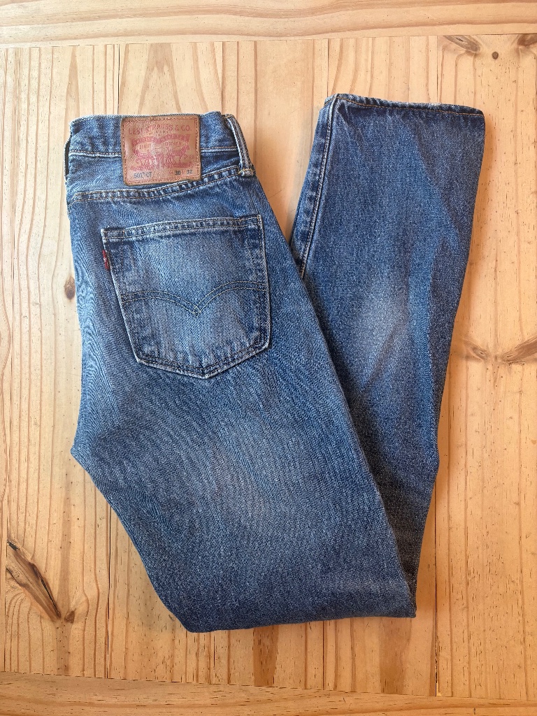 Levis 501 Ct Custom Tapered Blue Denim Jeans Size 30x32